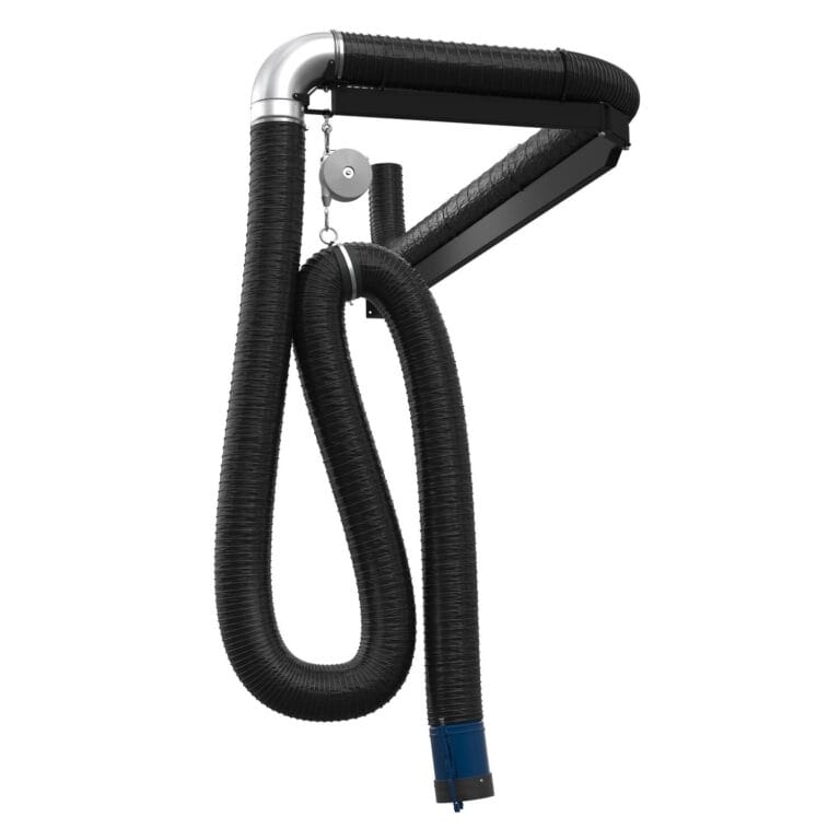 Hose rail for exhaust extraction